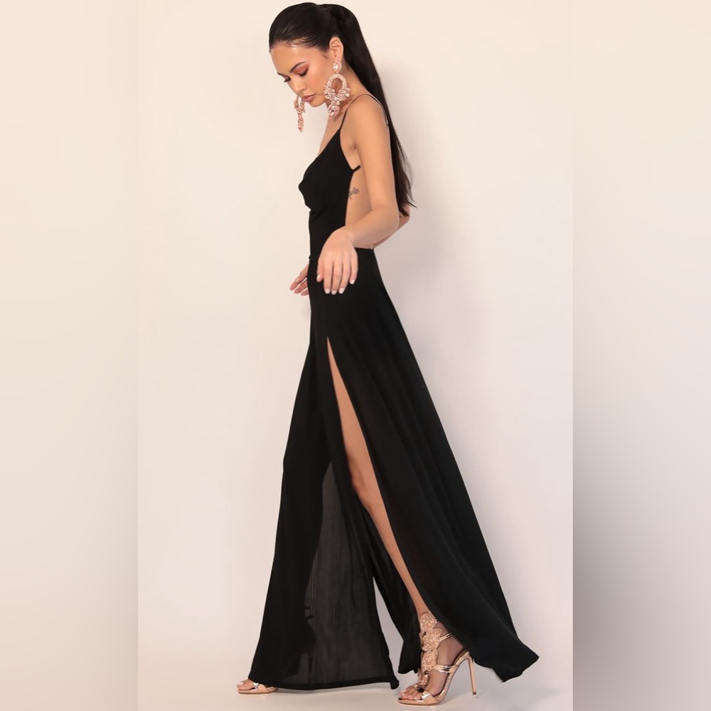 Lucy in the Sky Dion Metallic Maxi Dress Black - PERFECT CONDITION (worn once)